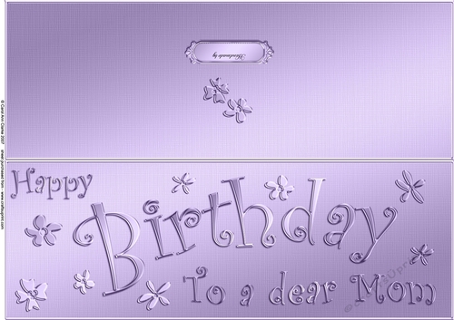 Large DL Birthday Mom quick Cut and Fold Card 