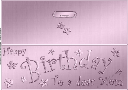 Large DL Birthday Mom quick Cut and Fold Card 