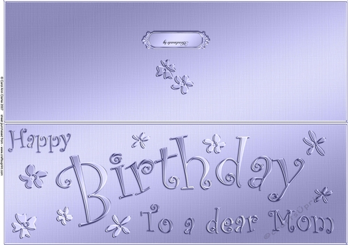 Large DL Birthday Mom quick Cut and Fold Card 