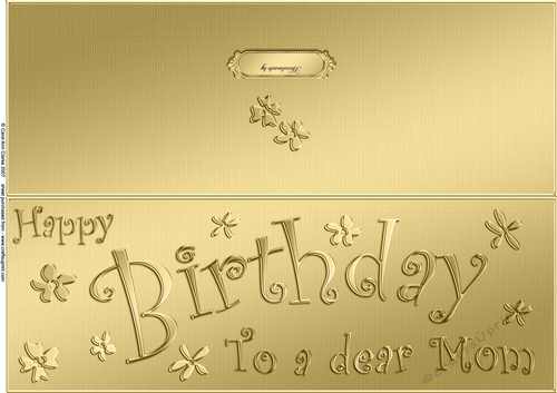 Large DL Birthday Mom quick Cut and Fold Card 