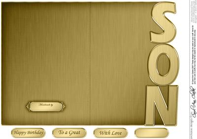 5 x 7 Elegant Metallic Son Shaped Card