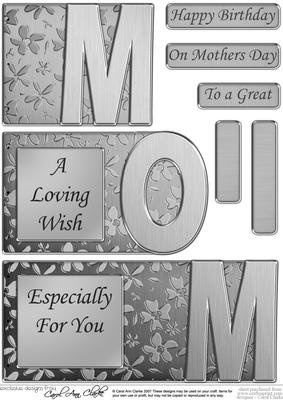 Mom Elegant Metallic Book Sheet