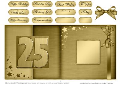 25th Metallic Age Fold Back Card