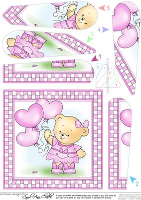 Rosie's Balloons Quick Card with Fan Pyramage Topper