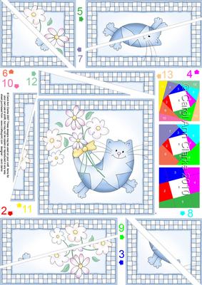Cute Cat Quick Card with Twisted Spiral Side Stacker