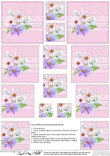 A Touch of Elegance Flowers, Pearls and Lace Pyramage sheet