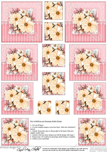 A Touch of Elegance Flowers, Pearls and Lace Pyramage sheet