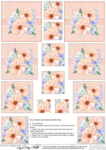 A Touch of Elegance Flowers, Pearls and Lace Pyramage sheet