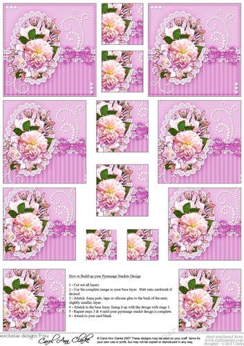 A Touch of Elegance Flowers, Pearls and Lace Pyramage sheet