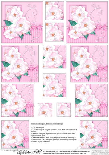 A Touch of Elegance Flowers, Pearls and Lace Pyramage sheet