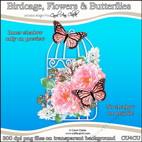 Birdcage, Flowers & Butterflies - CU4CU Digital Clip Art Set