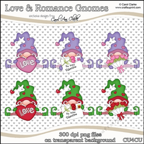 Romantic Gnomes - CU4CU Digital Clip Art Set
