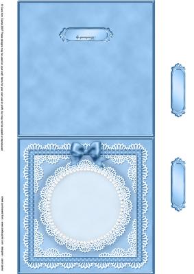 Square Pearls, Lace and Ribbon Plain Card Base Landscape For