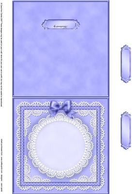 Square Pearls, Lace and Ribbon Plain Card Base Landscape For