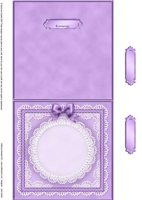 Square Pearls, Lace and Ribbon Plain Card Base Landscape For