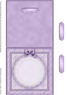 Square Pearls, Lace and Ribbon Plain Card Base Landscape For