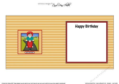 Square Landscape Insert - Little Motor Scooter Rider hits the Open Road