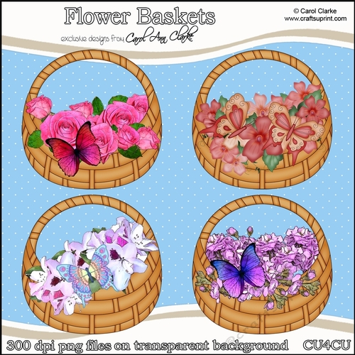 Flower Baskets- CU4CU Digital Clip Art Set