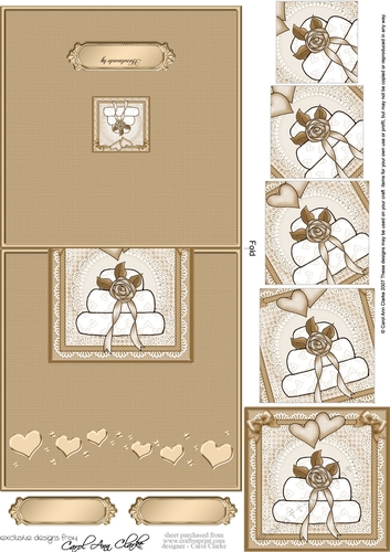 Wedding Cake - No-Hole Easy Over the Edge Card & Spiral Pyramid Topper