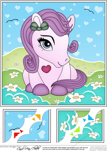 8 x 8 Cute Little Pony Scalloped Corner Topper 