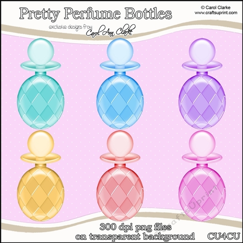 Pretty Perfume Bottles - CU4CU Digital Clip Art Set