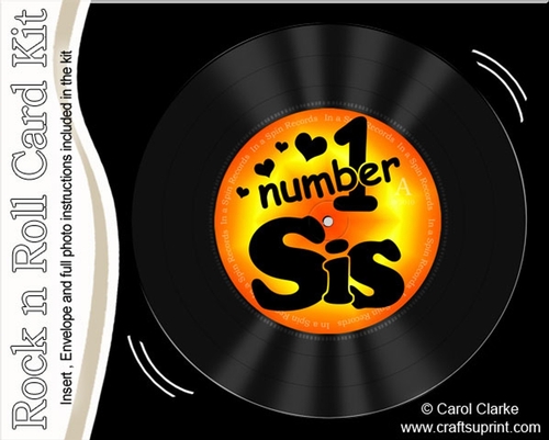 Number 1 Sister Record Rock n Roll Kit, envelope and insert