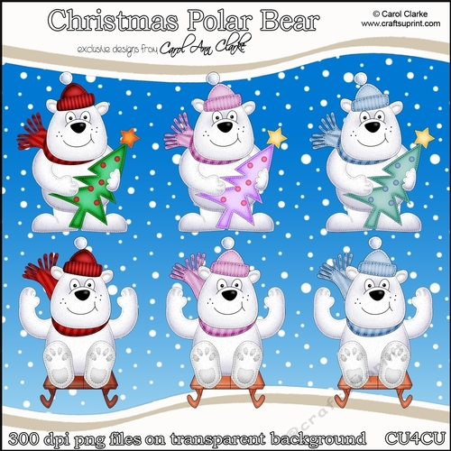 Christmas Polar bears - CU4CU Digital Clip Art Set