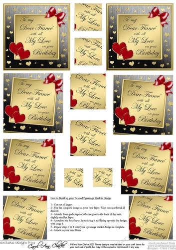 To my Dear Fiance with all My Love on your Birthday - Twisted Pyramage sheet