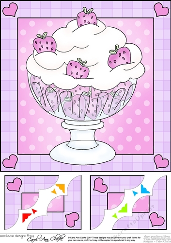 Strawberries & Cream Sweet Treats - 8 x 8 Scalloped Corner Topper 