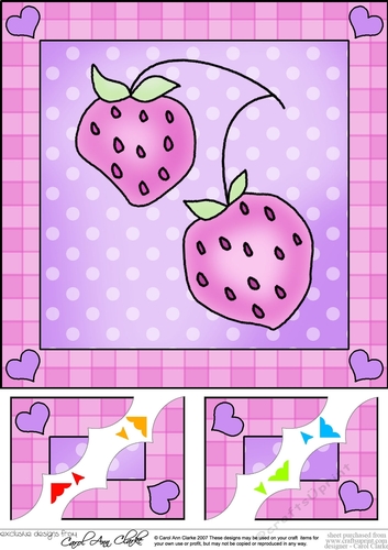 Strawberries Sweet Treats - 8 x 8 Scalloped Corner Topper 