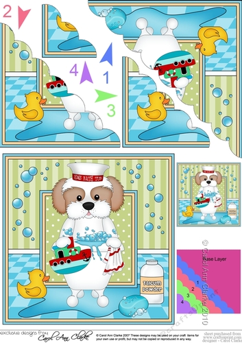 Scalloped Corner Stacker - Bathtub Buddies - Little Cavachon Dog