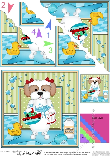 Scalloped Corner Stacker - Bathtub Buddies - Little Cavachon Dog