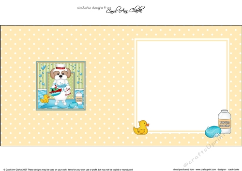 Square Landscape Insert - Bathtub Buddies - Little Cavachon Dog