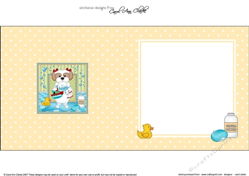 Square Landscape Insert - Bathtub Buddies - Little Cavachon Dog