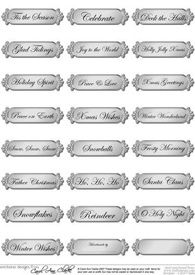 A 2nd Set of Metallic Christmas Greetings Text Plates
