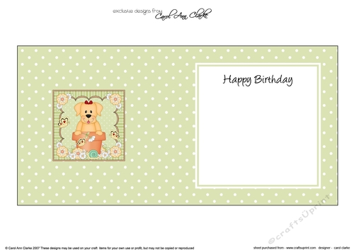 Flower Pot Friends Little Golden Labrador Dog square landscape insert