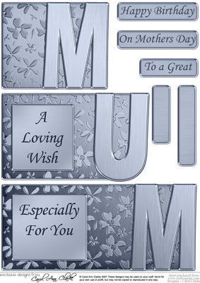 Mum Elegant Metallic Book Sheet