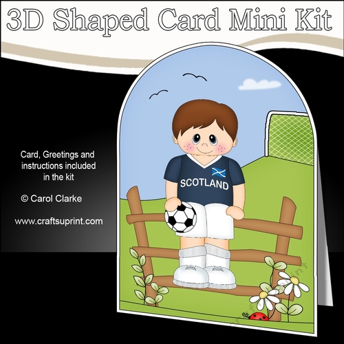 3D Shaped Card Kit - Little Footballer Plays for Scotland