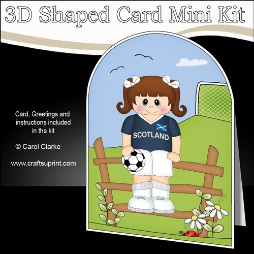 3D Shaped Card Kit - Little Footballer Plays for Scotland