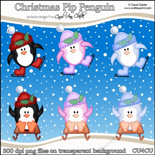 Christmas Pip Penguin - CU4CU Digital Clip Art Set