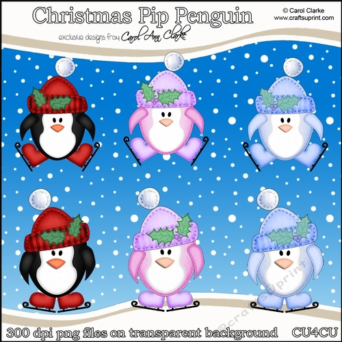 Christmas Pip Penguin - CU4CU Digital Clip Art Set