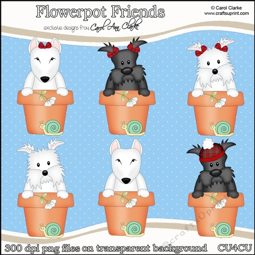 Cute Flowerpot Friends - CU4CU Digital Clip Art Set