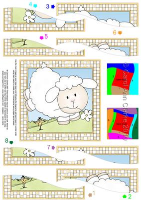 Little Lamb Quick Card with Wavy Spiral Side Stacker