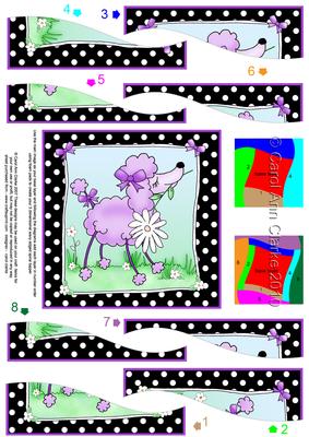 Cute Poodle Quick Card with Wavy Spiral Side Stacker