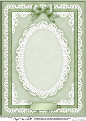 A4 Pearls, Lace and Ribbon Plain Card Base