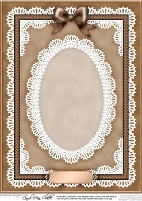 A4 Pearls, Lace and Ribbon Plain Card Base