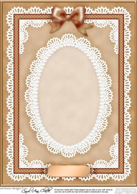 A4 Pearls, Lace and Ribbon Plain Card Base