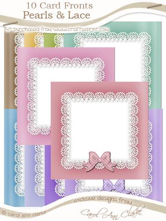 Square Pearls and Lace Card Fronts Kit