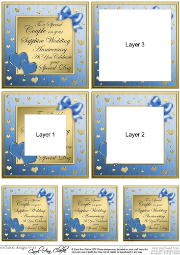 To a Special Couple - Sapphire Wedding Anniversary Tunnel Topper
