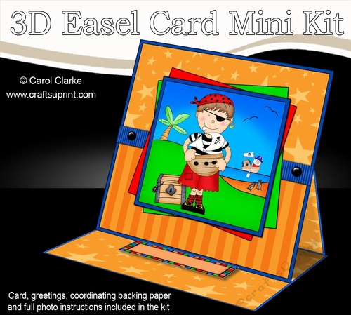 3D Easel Card Mini Kit - Cute Boyz - Pirate Joze